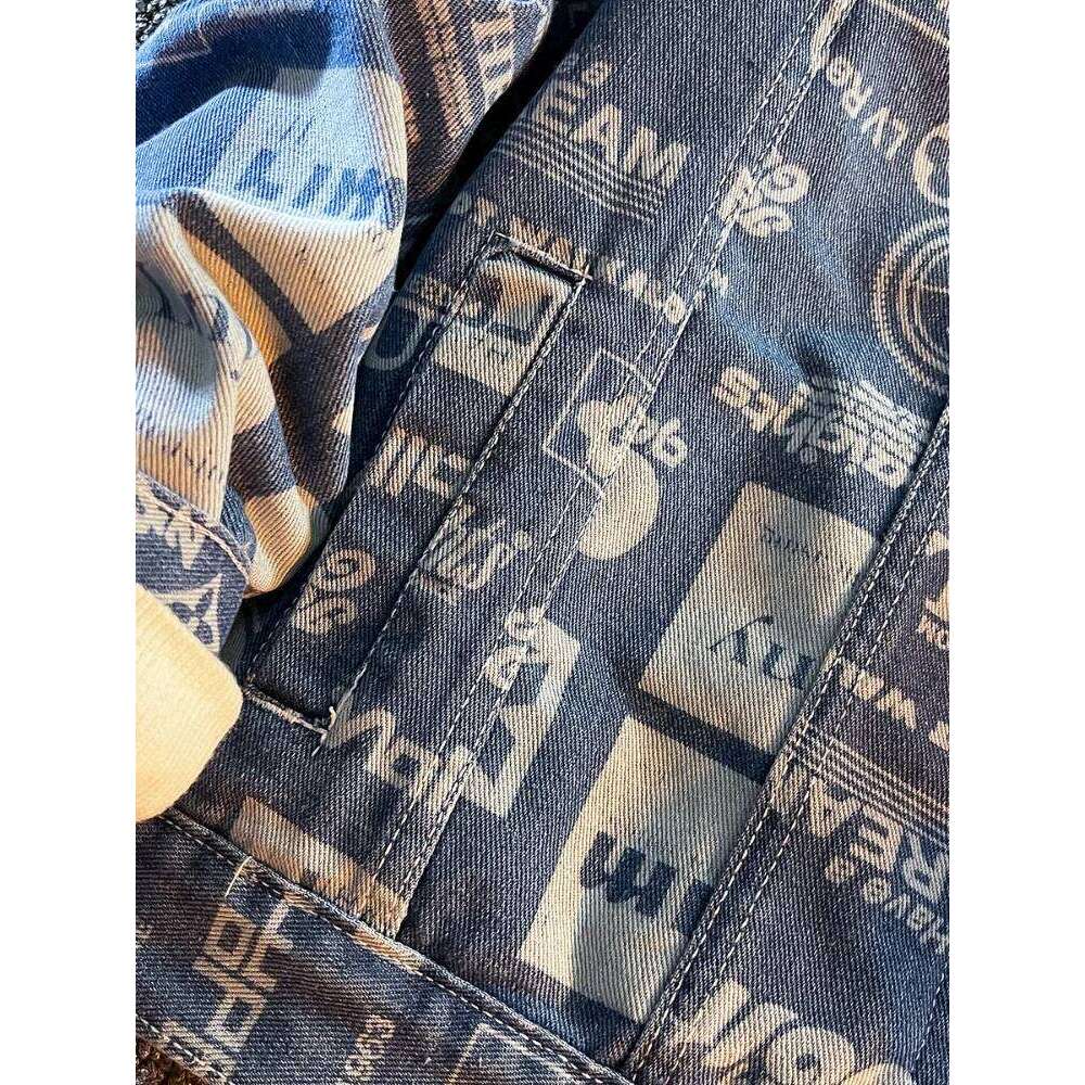 Mafokuwz Letter Printed Men In Spring Autumn Fashionable for Teenagers Handsome Korea High Street Denim Jacket