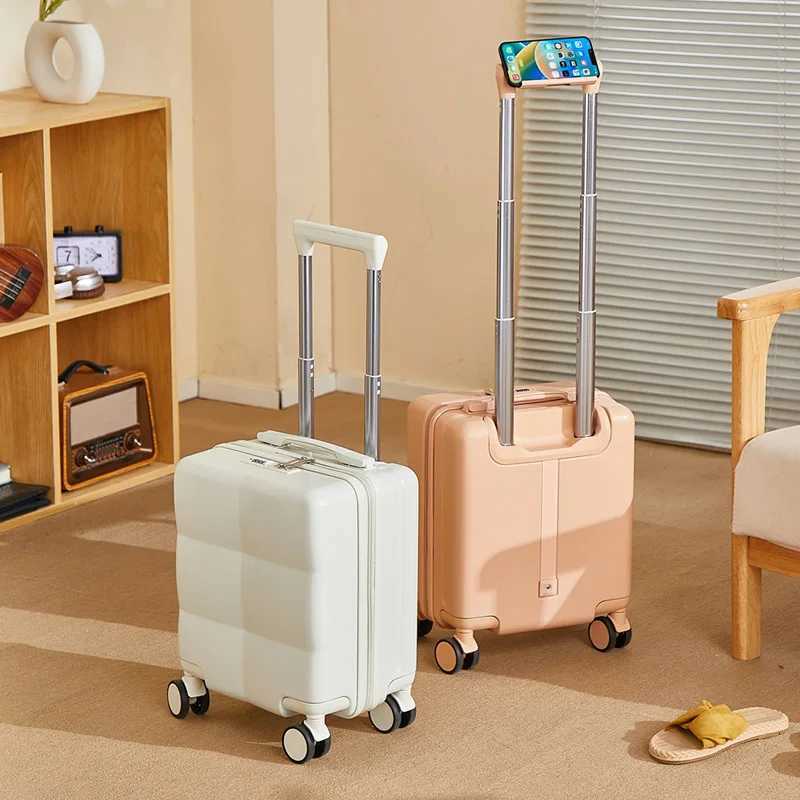 14inch Luggage Trolley Case with Combination Lock Phone Holder Lightweight Suitcase Z250905