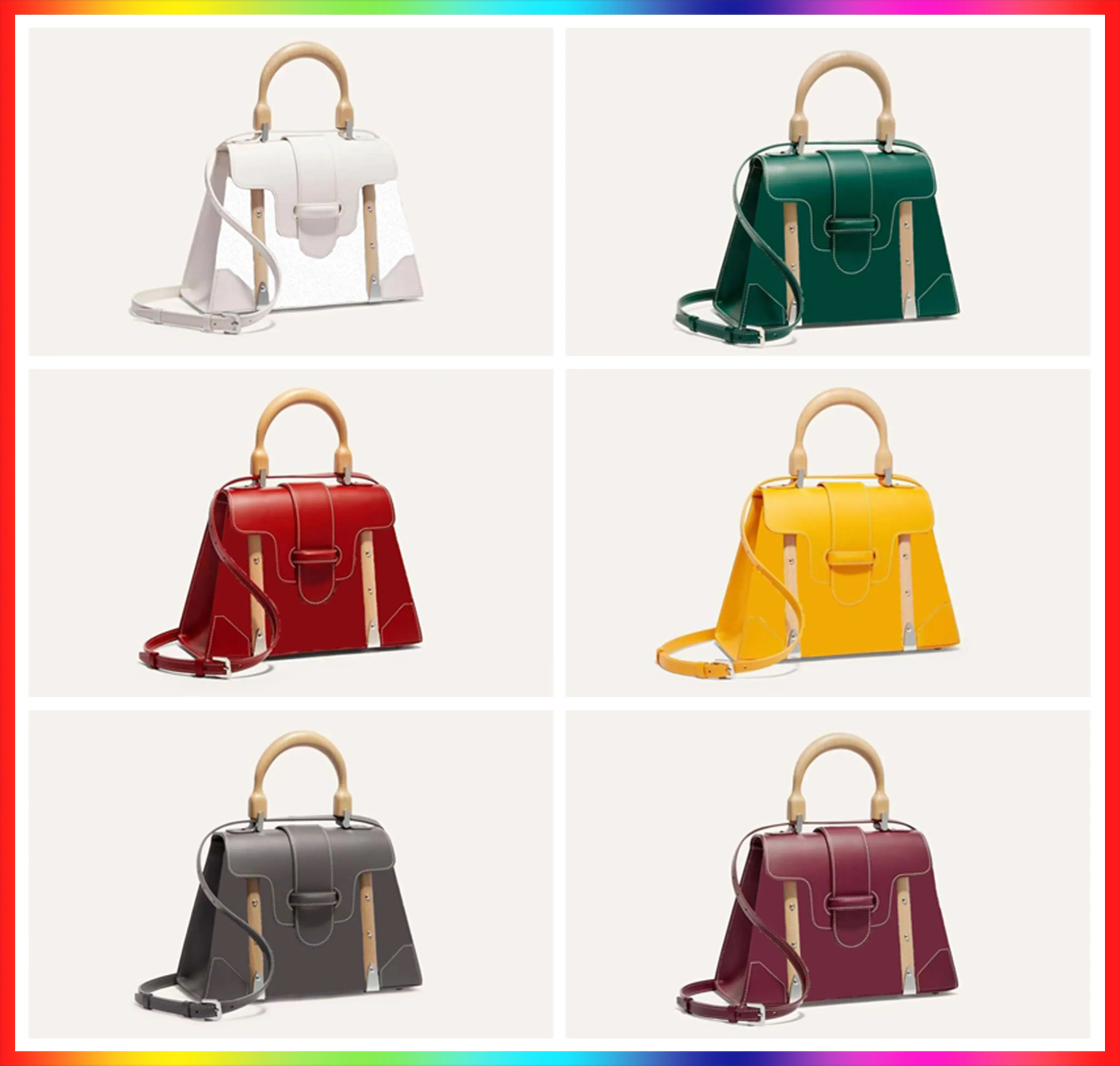 7A Classic Saigon bags Luxury Designer tote bag women's mens Handbags Genuine Leather with box travel crossbody top wooden handle latest shoulder bag clutch handbag