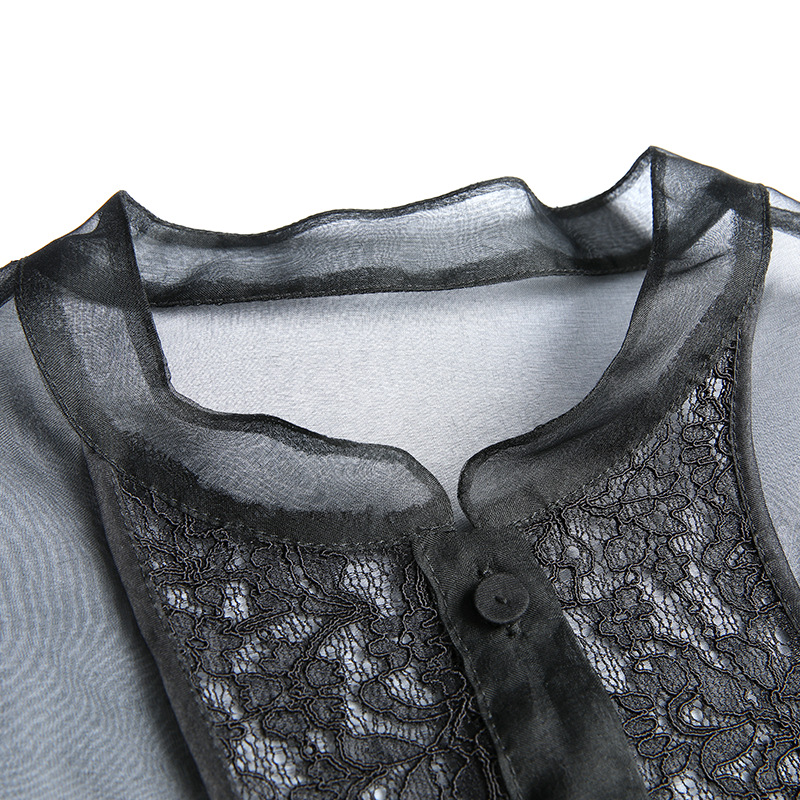 H9053 Chinese style thin retro silk top