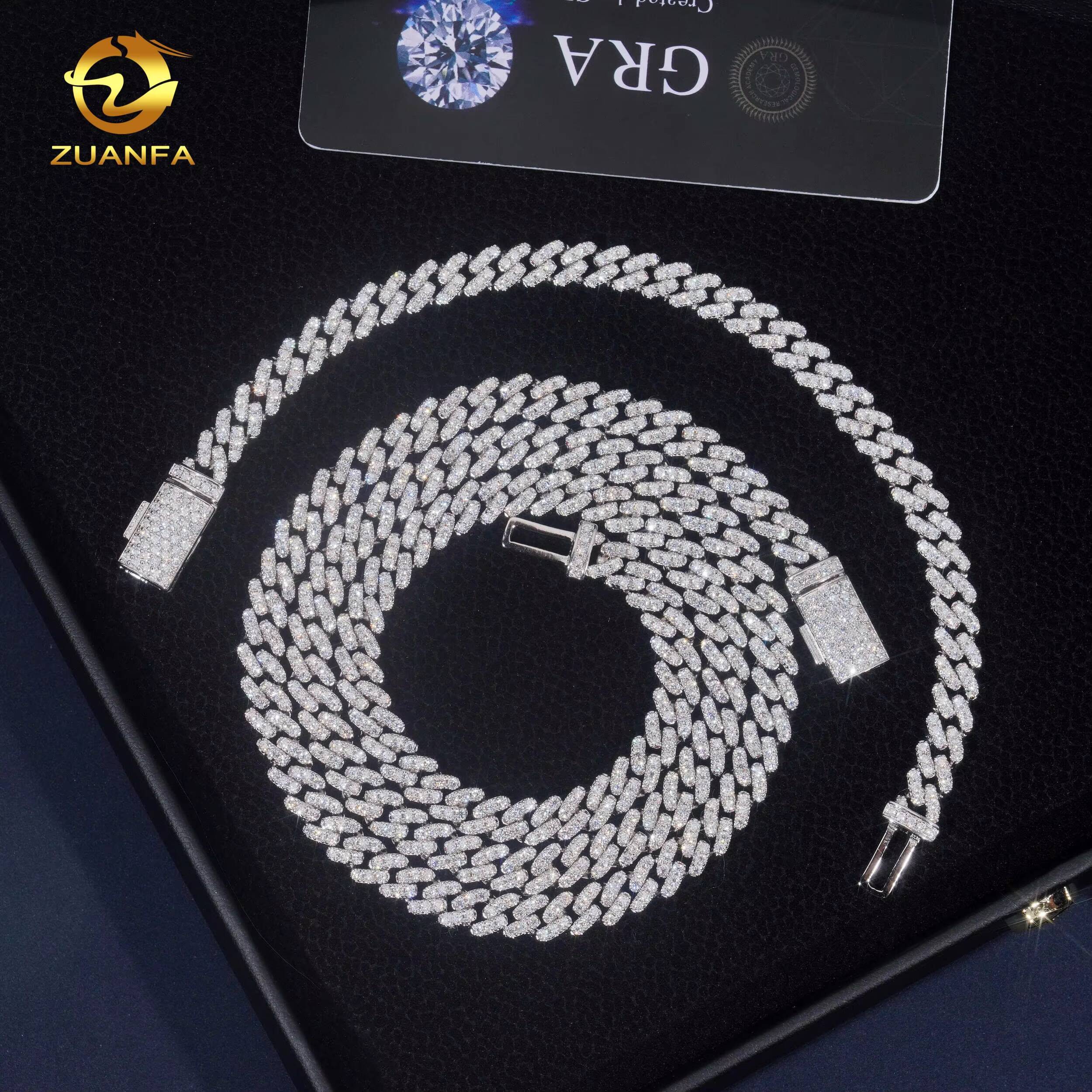 Hot Sale 6mm Custom Hip Hop Jewelry Necklace Iced Out Diamond 925 Sterling Silver VVS Moissanite Cuban Link Chain Bracelet