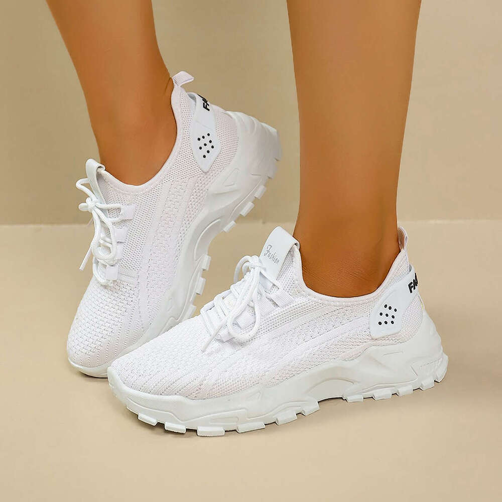 36-41 Plus Size Soft Sole Comfortable Women's Summer New Style White Shoes Slip-On Designer Shoe Lace-Up Casual Sneakers