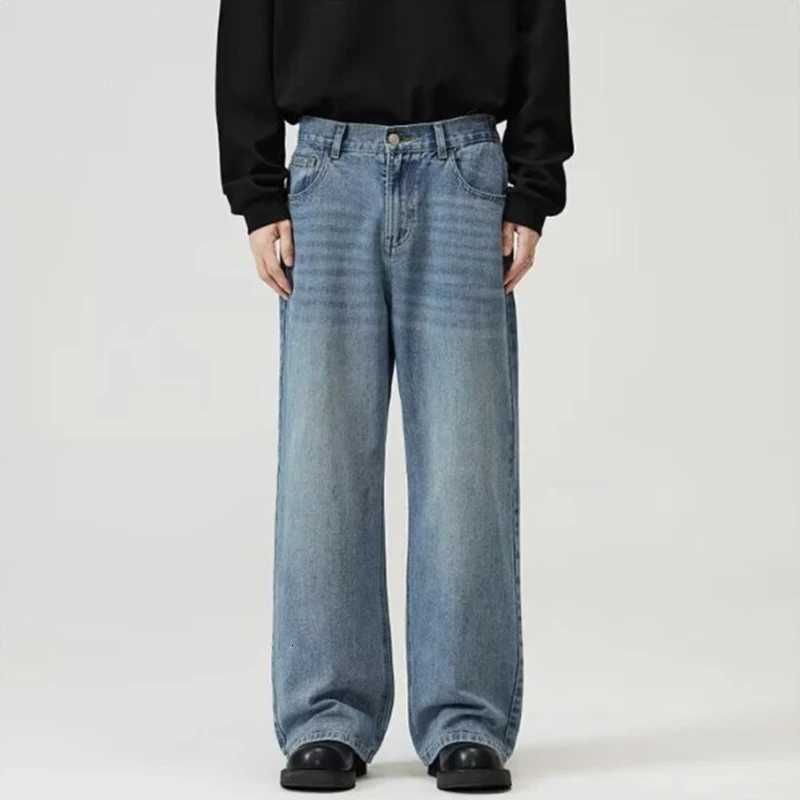Summer Men Baggy Denim Jeans Male New Fashion Wash Straight Wide Leg Casual Trousers High Street Hot Sale Loose Trousers W250905