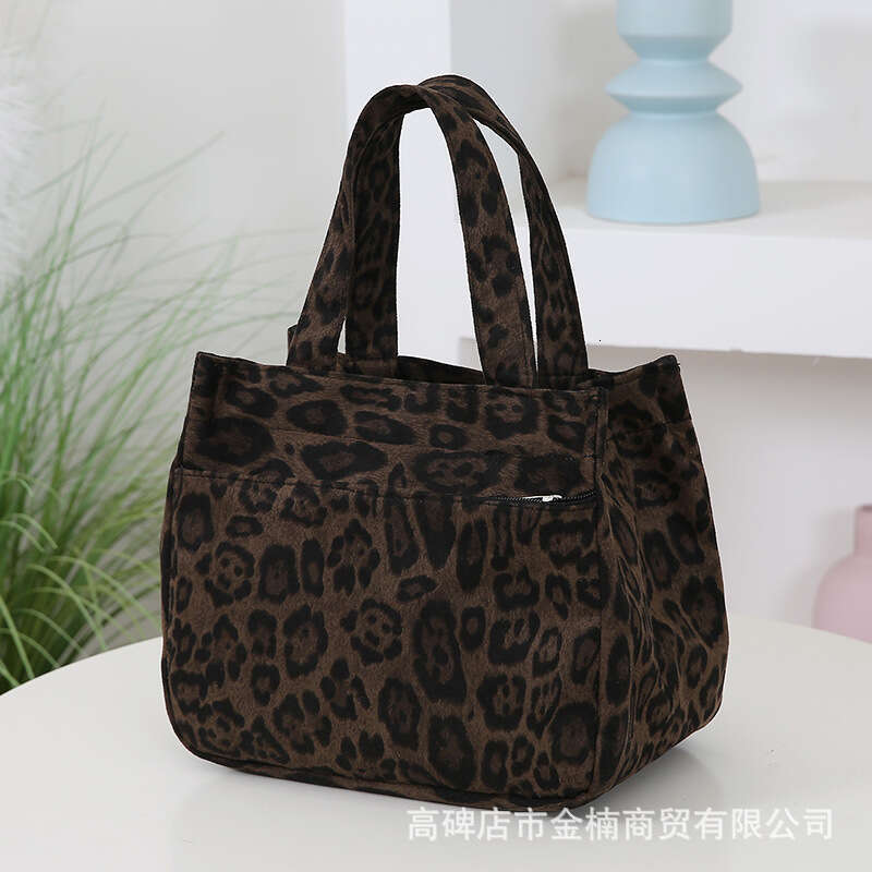 Leopard Print Handbag Women 2024 New Large Capacity Niche Lunch Mommy Storage Bag Versatile Super Popular for Going Out