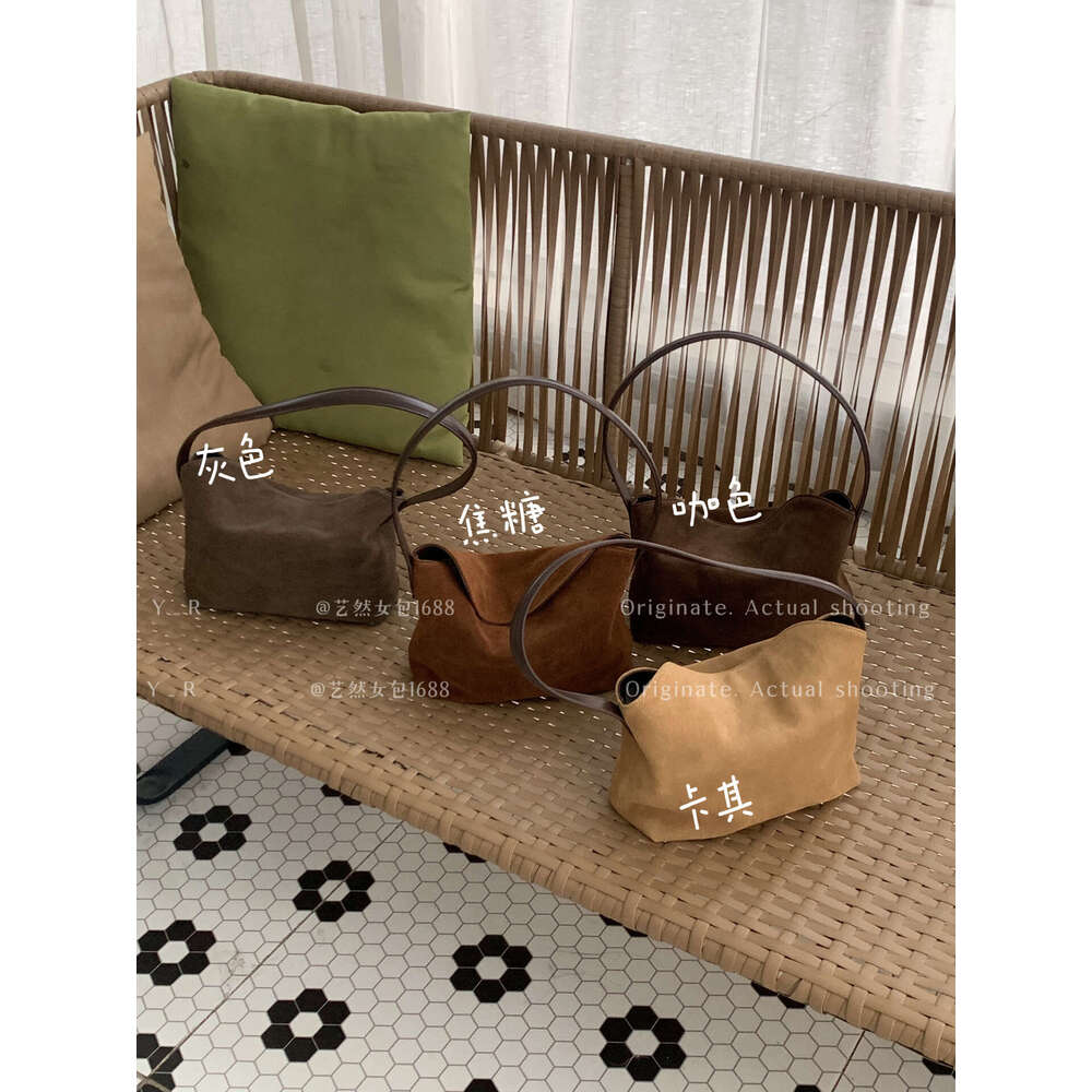 Maisa Same Style Autumn Winter Suede Handbag Women Trendy 2024 New Genuine Leather Women's Single Shoulder Underarm Bag