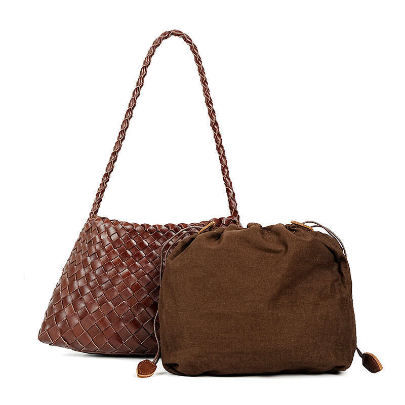 Designer Bags high quality New genuine leather bag, luxury cowhide woven underarm bag, pure hand-woven retro single-shoulder bag, French style vegetab