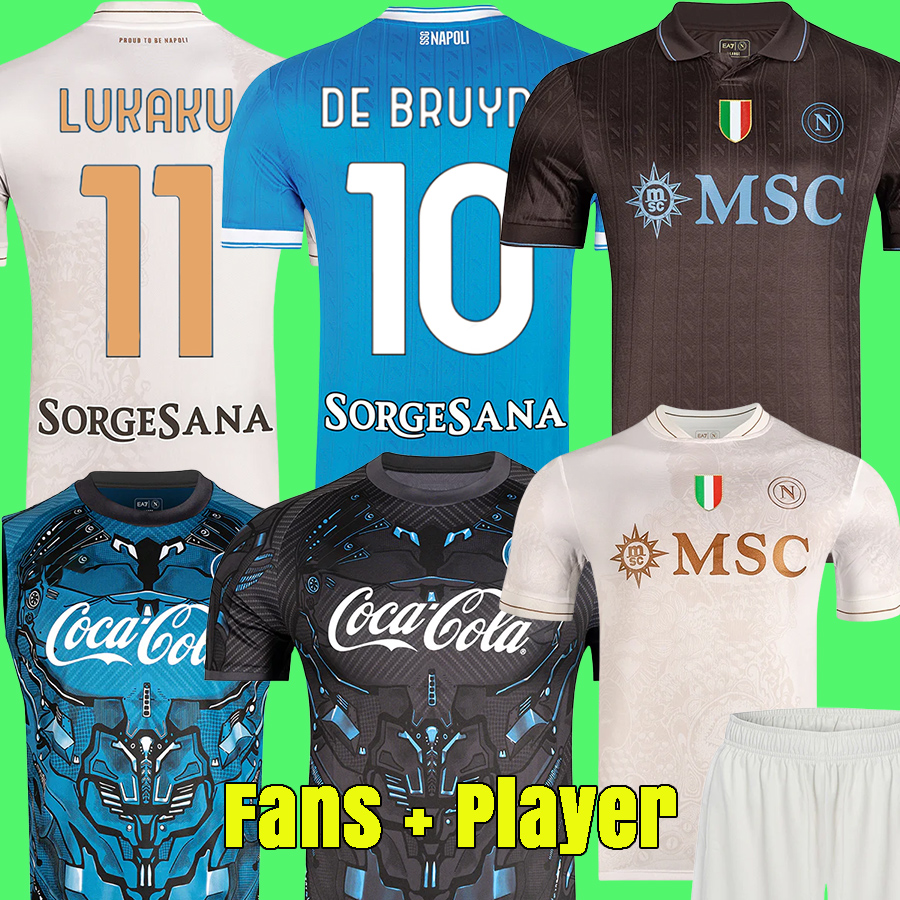 25 26 soccer jerseys Maglia 2025 2026 DE BRUYNE LUKAKU POLITANO DI LORENZO KVARATSKHELIA ANGUISSA OSIMHEN SSC Maillots de foot