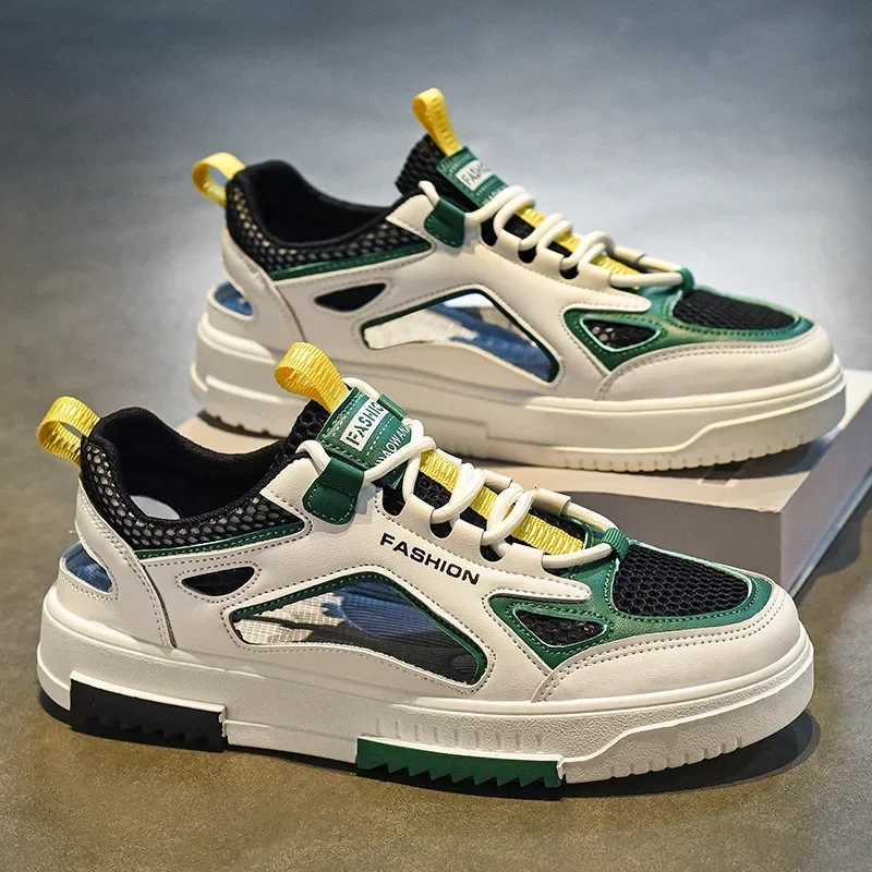 Breathable Mens Vulcanized Shoes Laceups Outdoor Running Shoes Summer New Comfortable Mens Sandals Mesh Casual Sneakers Z250905