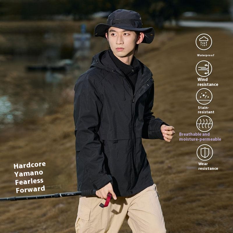 Y620 Graphene Solid Color Casual Three-in-One Windproof Jacket