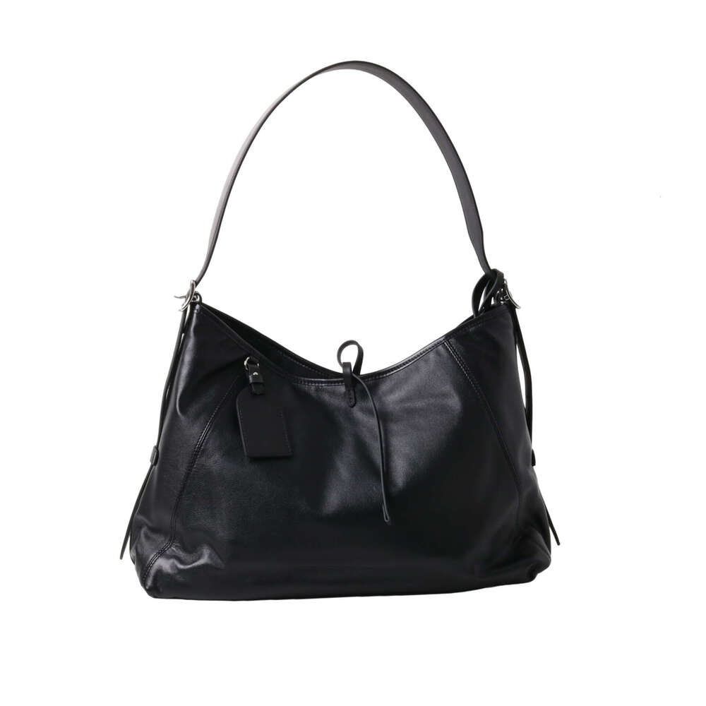 Top Layer Soft Cowhide 2025 New Black Warrior Motorcycle Messenger Single Shoulder Commuter Tote Chain Genuine Leather Women's Bag Large