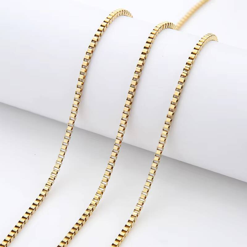 Hot selling Mens Silver Box Chain Necklace in 3mm Men Stainless Steel Necklaces Welded for Customs Jewelry