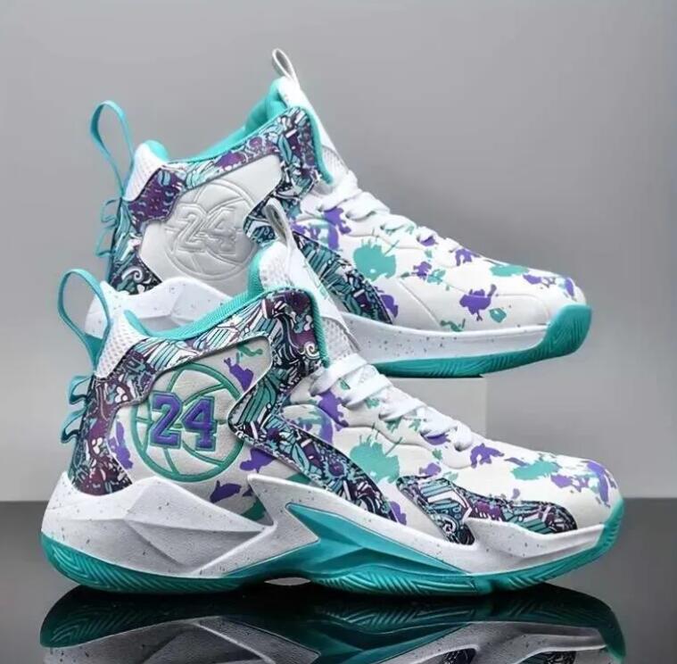 Men's fashionable high top basketball sneaker American Football Shoes comfortable non slip lace up durable sports shoes suitable for men's o