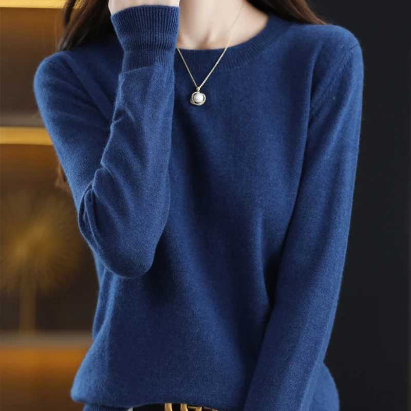 Autumn Winter Basic Knitted Pullover Women Solid Color Round Neck Sweater Woman All Match Long Sleeve Knitwear Bottoming Shirt Z250905