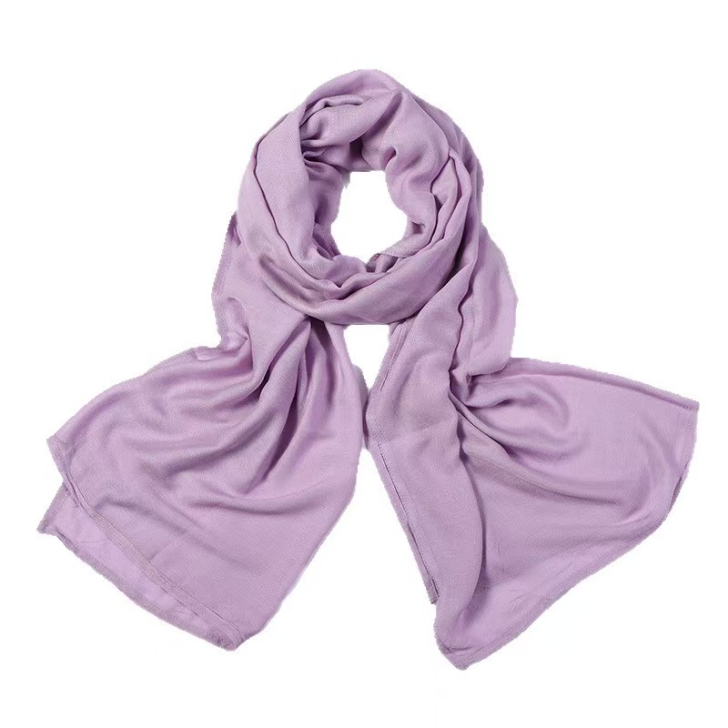 K1814 ins minimalist style solid color scarf women's long heavy chiffon shawl high-end versatile tulle scarf