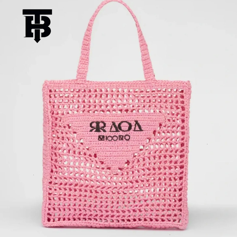 Fashion Handmade Hollowed Out Letter Embroidery Woven Bag Free Shipping Designer Luxury Handbag Niche Casual Mesh Bag Single Shoulder Beach Bag