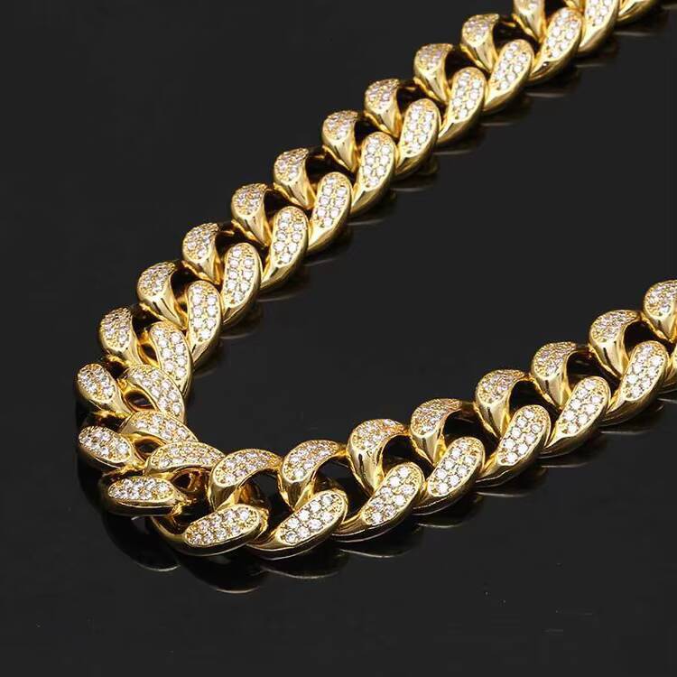 GZYSY JEWELRY Hip Hop Jewelry Vendors 19mm Iced Out Necklace Gold Heavy Diamond Necklace Cuban Link Chain