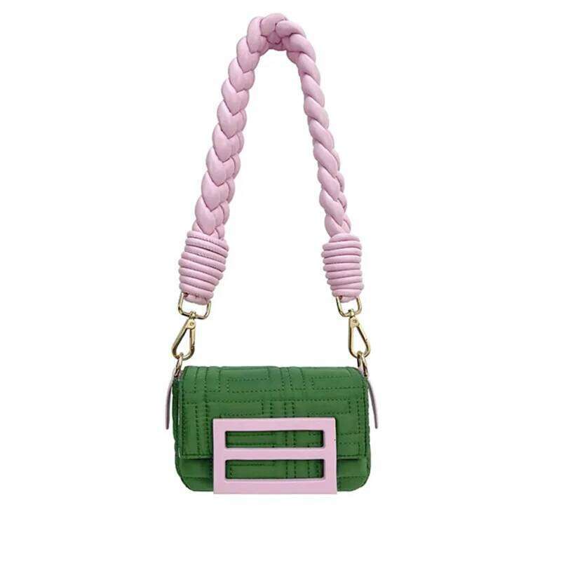 2024 Mobile Phone Woven Strip Mini Bag Single Shoulder Messenger Small Flap Crossbody Fashion Women Designer New
