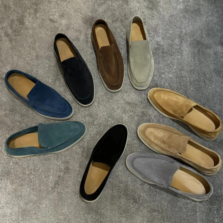 Designer shoes Summer Walk Charms Real Leathers Suede Sandals Loafers womens mens Shoes Leather Slip on Flats Women Luxury Designers Sneakers With Box EUR35-46