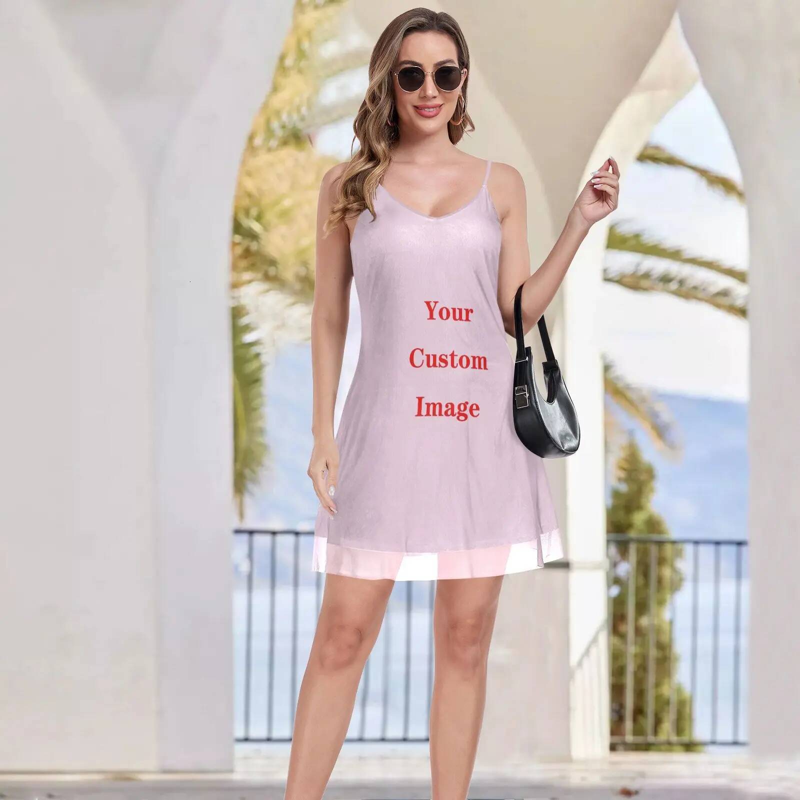 New Women's Camisoles Full Slips with Shoulder-straps Long Under Dress Customized images Underskirt Inner Petticoat