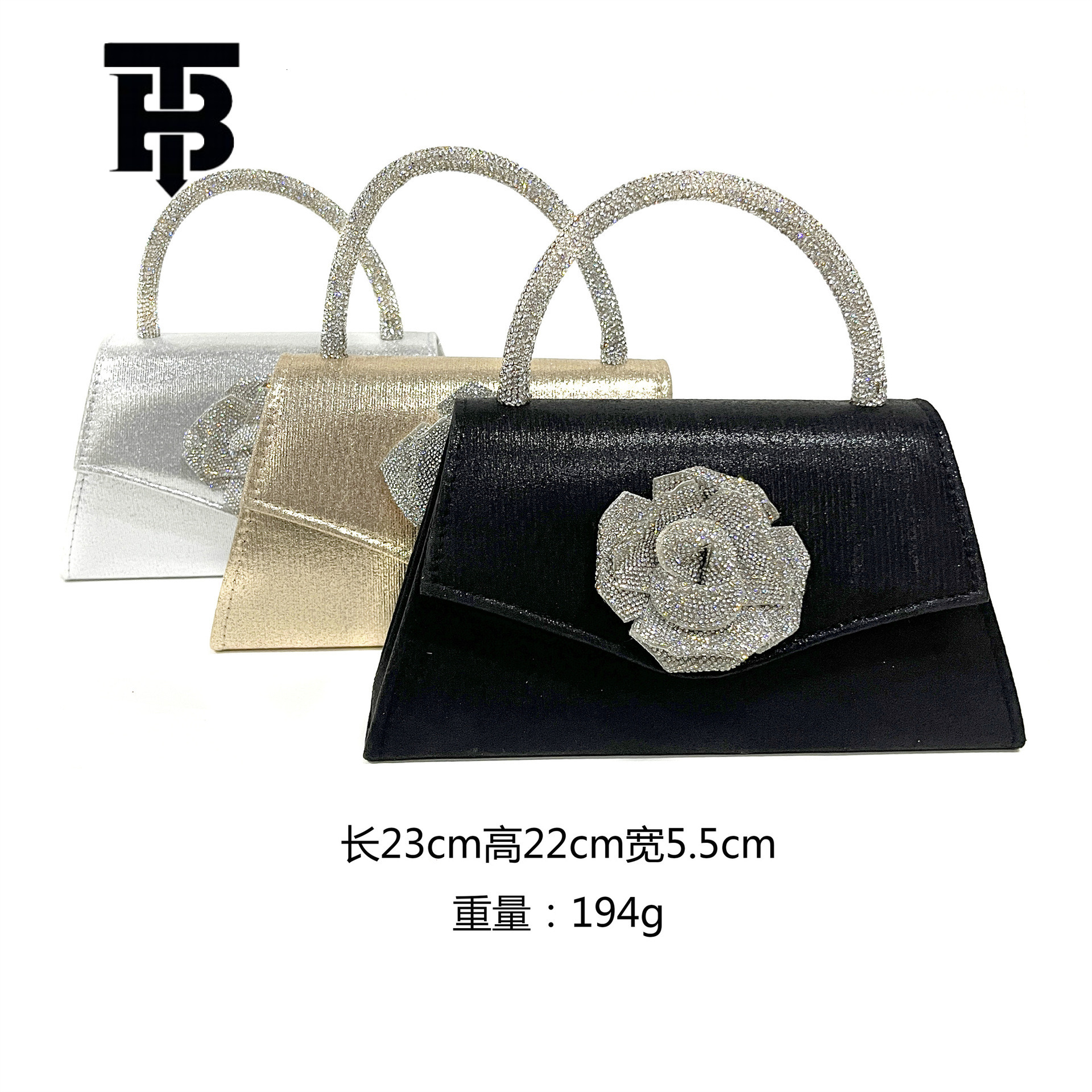 TB BHULAMTE Designer Bag Factory Wholesale Handbag Foreign Trade Evening Bag Women's Bag Evening Dress Bag Flower Inlaid Diamond Luxury Bag Party