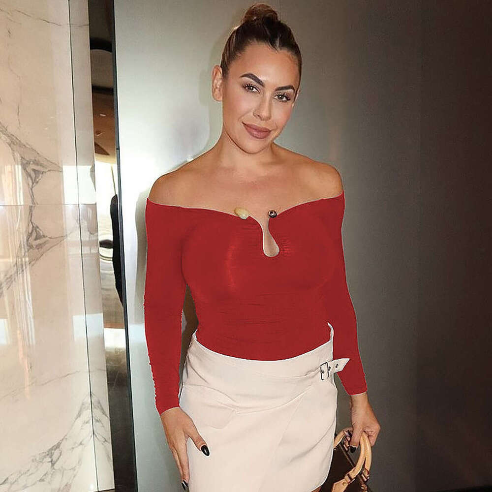 Women's 2025 Summer New Fashion Street Style Unique Off-shoulder Long Sleeve T-shirt Top