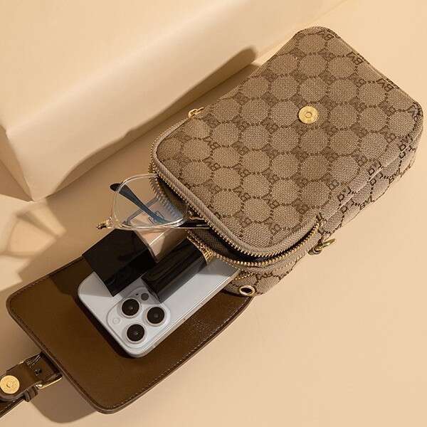 TikTok Women's 2025 Autumn Winter New Printed Mini Phone Fashion Versatile Shoulder Crossbody Bag