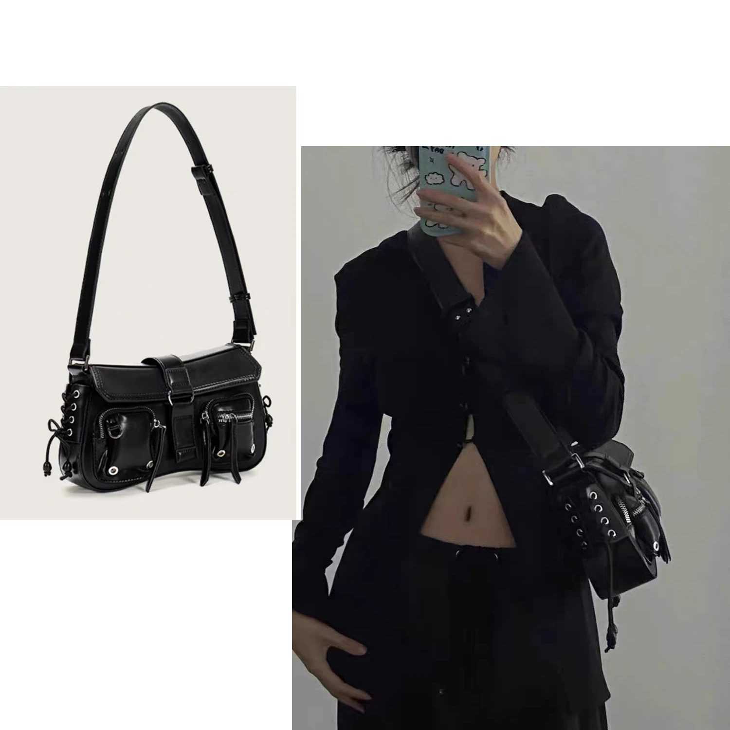 Handbags For Women Designer Purses Multiple pockets Underarm Shoulder Bags PU Leather Ladies messenger Bag black totes Z250903