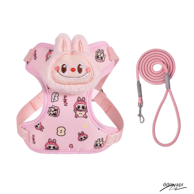 Labubu Dog Leash, Step-In Soft Mesh Puppy Vest With Cute Patterns And Ddmydec Doll Decorations, Breathable Pet Harness For Small Sized Dogs B142 Ddmyd