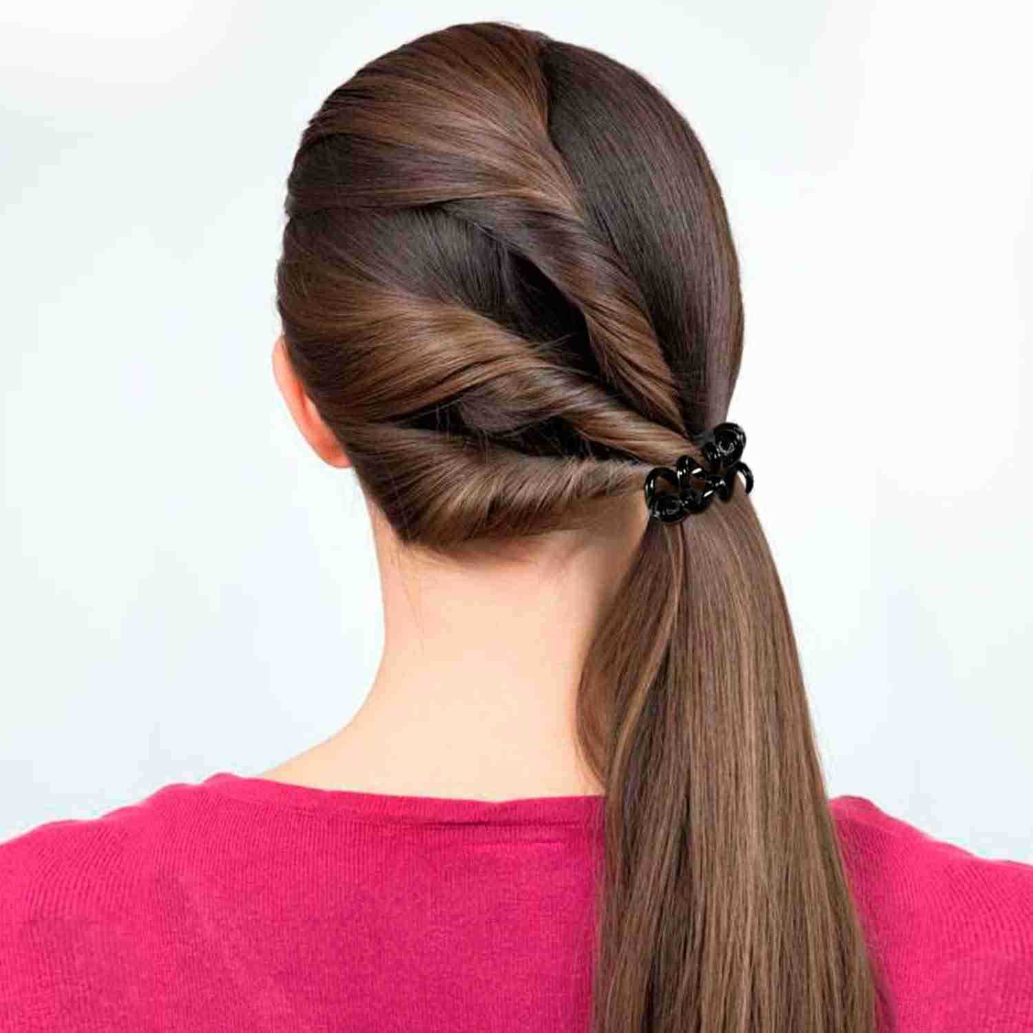 60 Pcs Spiral Hair Ties Bulk No Crease Coil Hair Ties Phone Cord Hair Ties for Thick Hair Women Ponytail Holder ElasticsBlackTransparentW250905