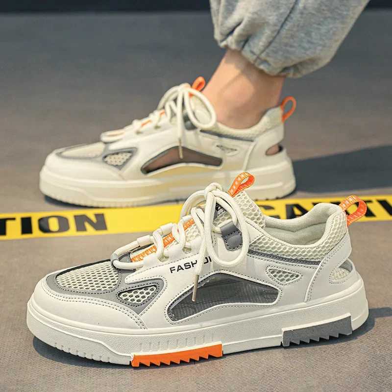 Breathable Mens Vulcanized Shoes Laceups Outdoor Running Shoes Summer New Comfortable Mens Sandals Mesh Casual Sneakers Z250905