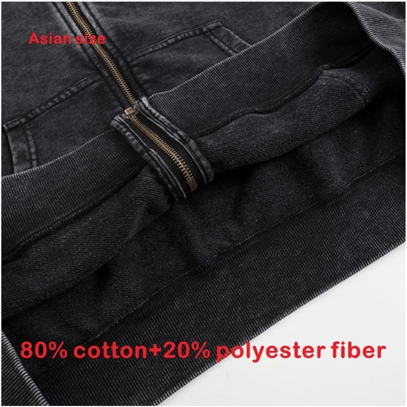 Wax Dyed Wool Zipper Hooded Sweatshirt Pants Set Custom Printing y Retro Washed Old Street 250904