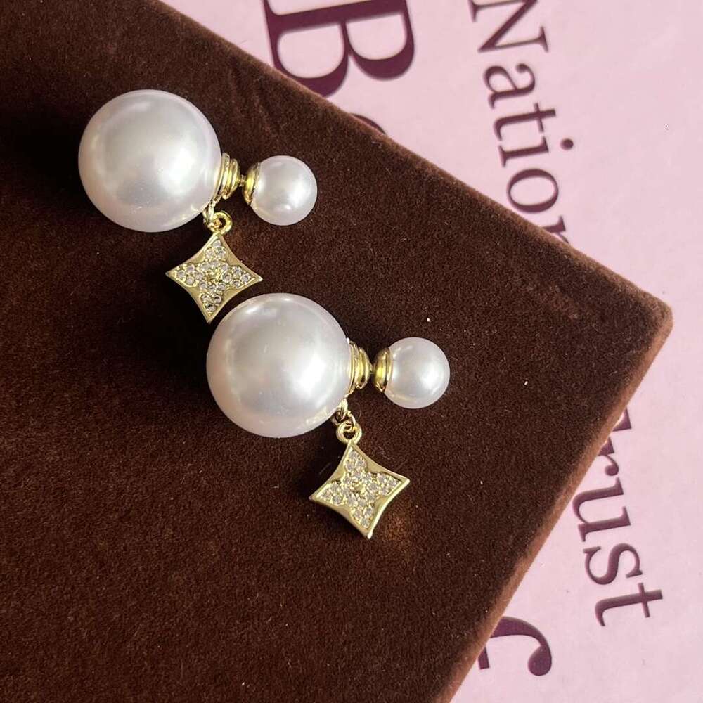 Pearl Sier Needle Women Large and Small Rose Gold Earrings Jewelry