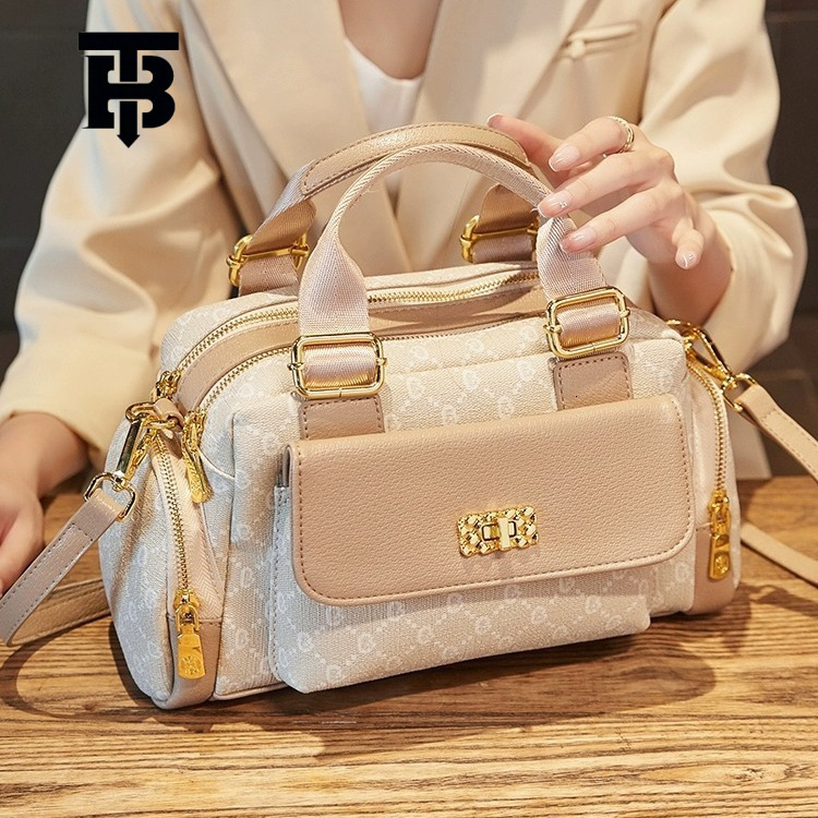 TB BHULAMTE Designer Bag Boston Women's Bag 2025 New Genuine Leather Handbag Pillow Bag Fashion Versatile Handbag Luxury Bag Shoulder Bag Simple 