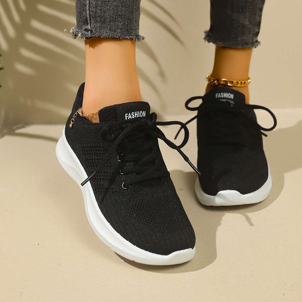 Designer Shoe 36-41 Plus Size 2025 New Flyknit Mesh Women's Sports Breathable Casual Non-slip Wear-resistant Mom Running Shoes