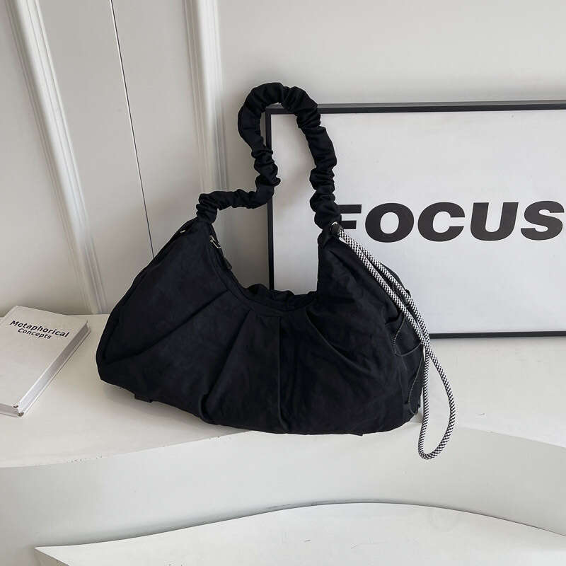 Trendy Women, Lightweight Solid Color Large Capacity Single Shoulder Bag, INS Style Simple Travel Crossbody Bag for Girls