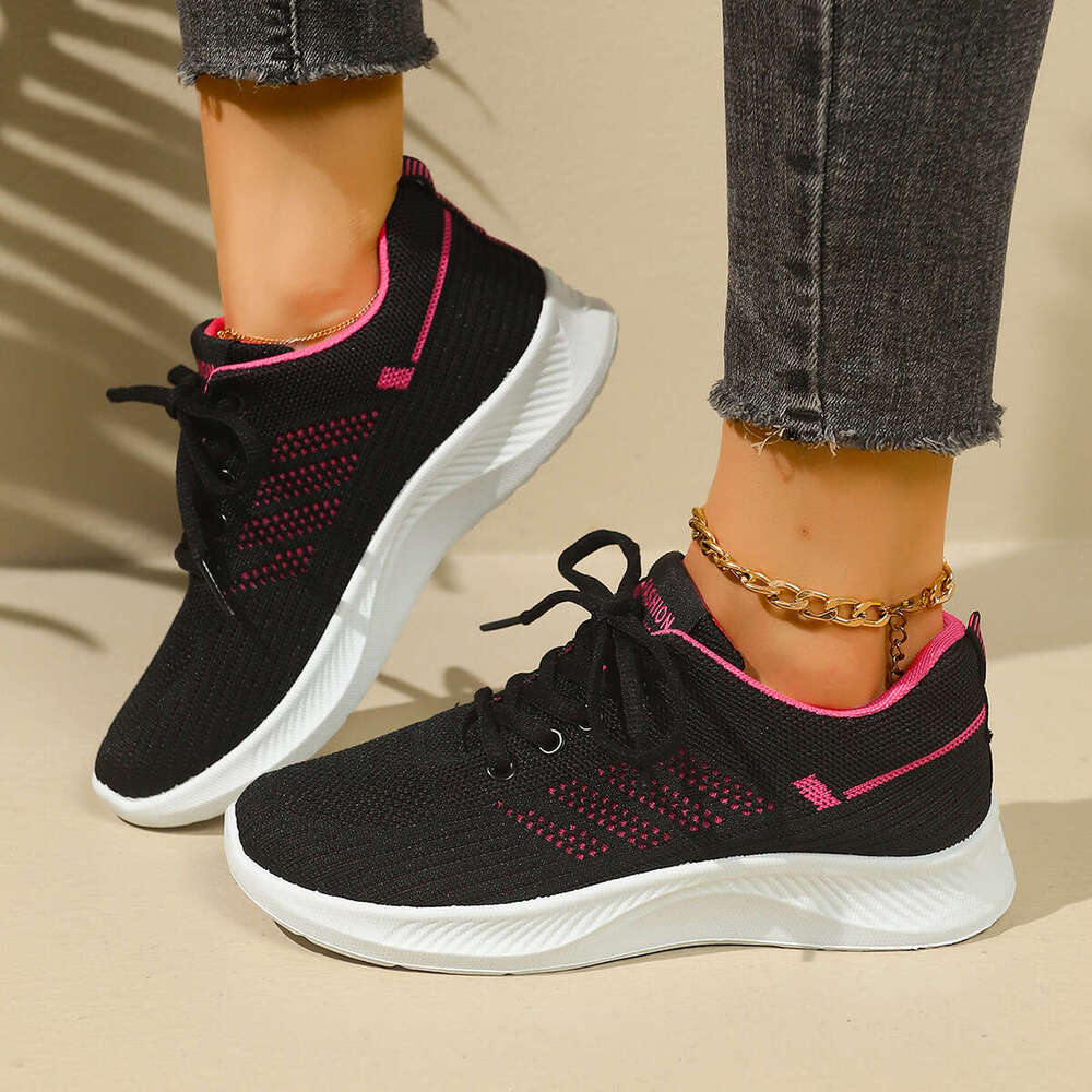 Designer Shoe 36-41 Plus Size 2025 New Flyknit Mesh Women's Sports Breathable Casual Non-slip Wear-resistant Mom Running Shoes