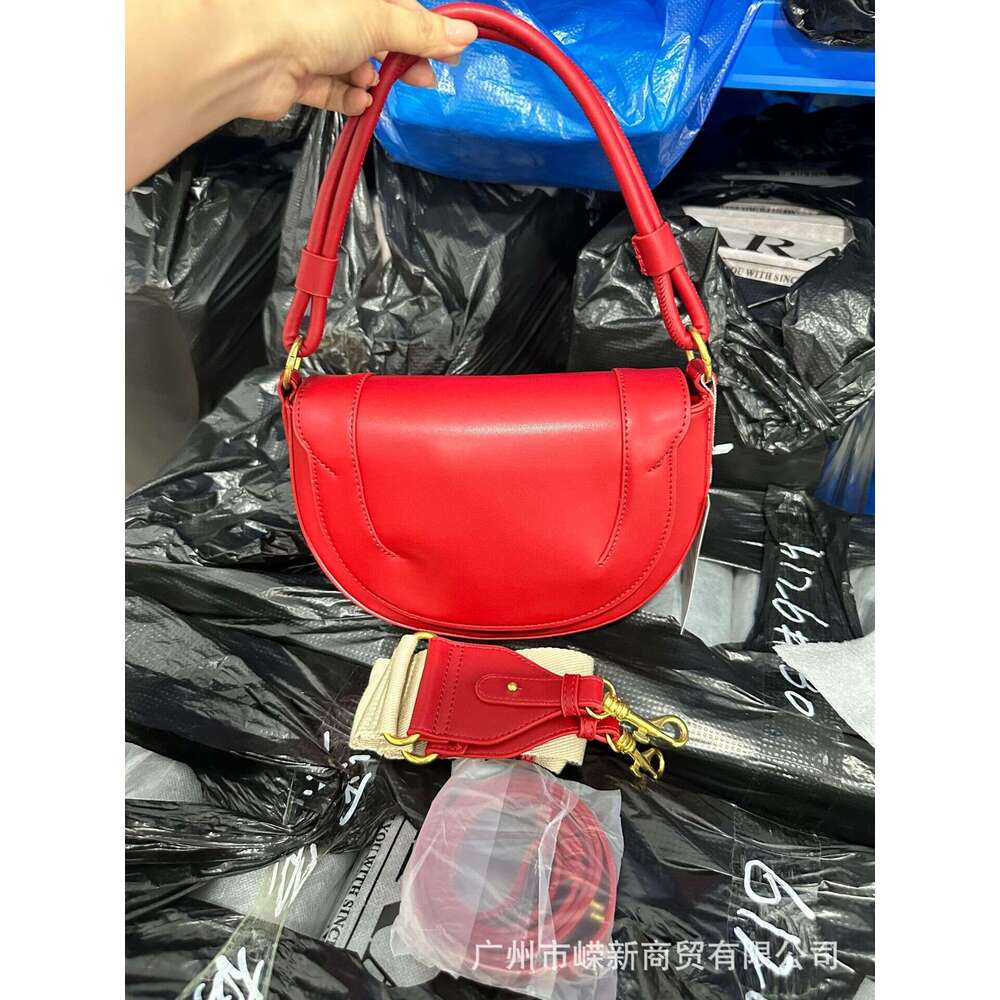 ZR Red Crossbody for Women 2025 Summer New Saddle Color Block Stitching Handbag Flap Bag