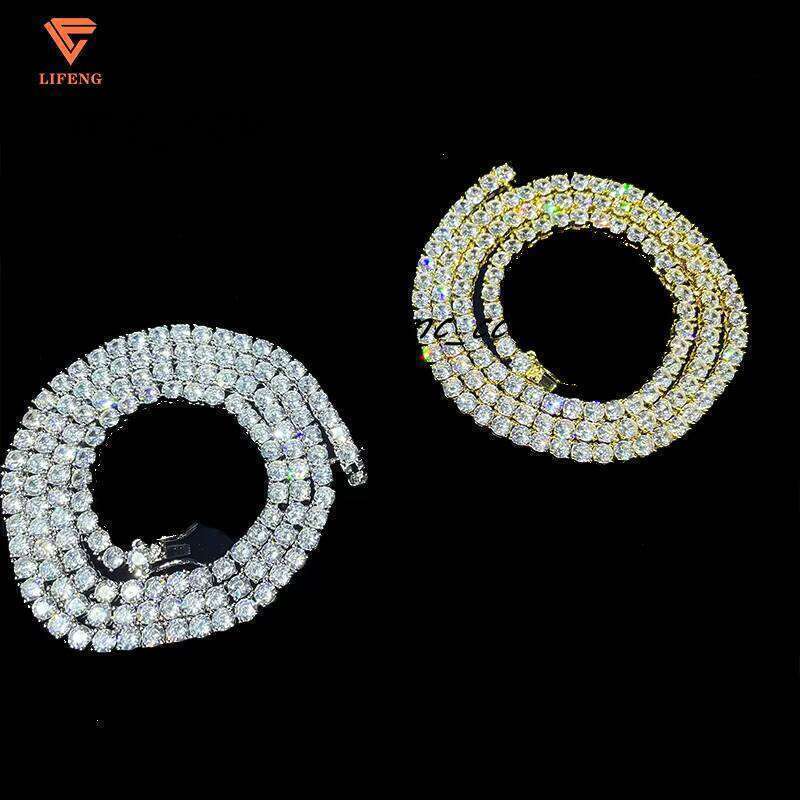 Hip Hop Fashion Shining 3Mm 4Mm 5Mm Stainless Steel 5A Straight Pull Tennis Chain