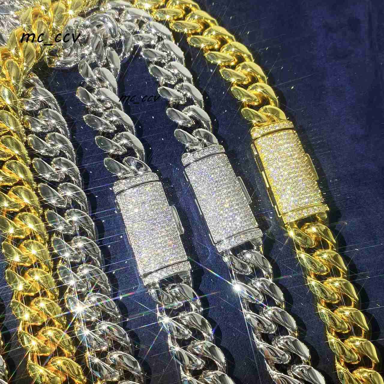 Foruixi Men Cuban Chain Vvs Moissanite 8mm Cuban Link Chain Moissanite