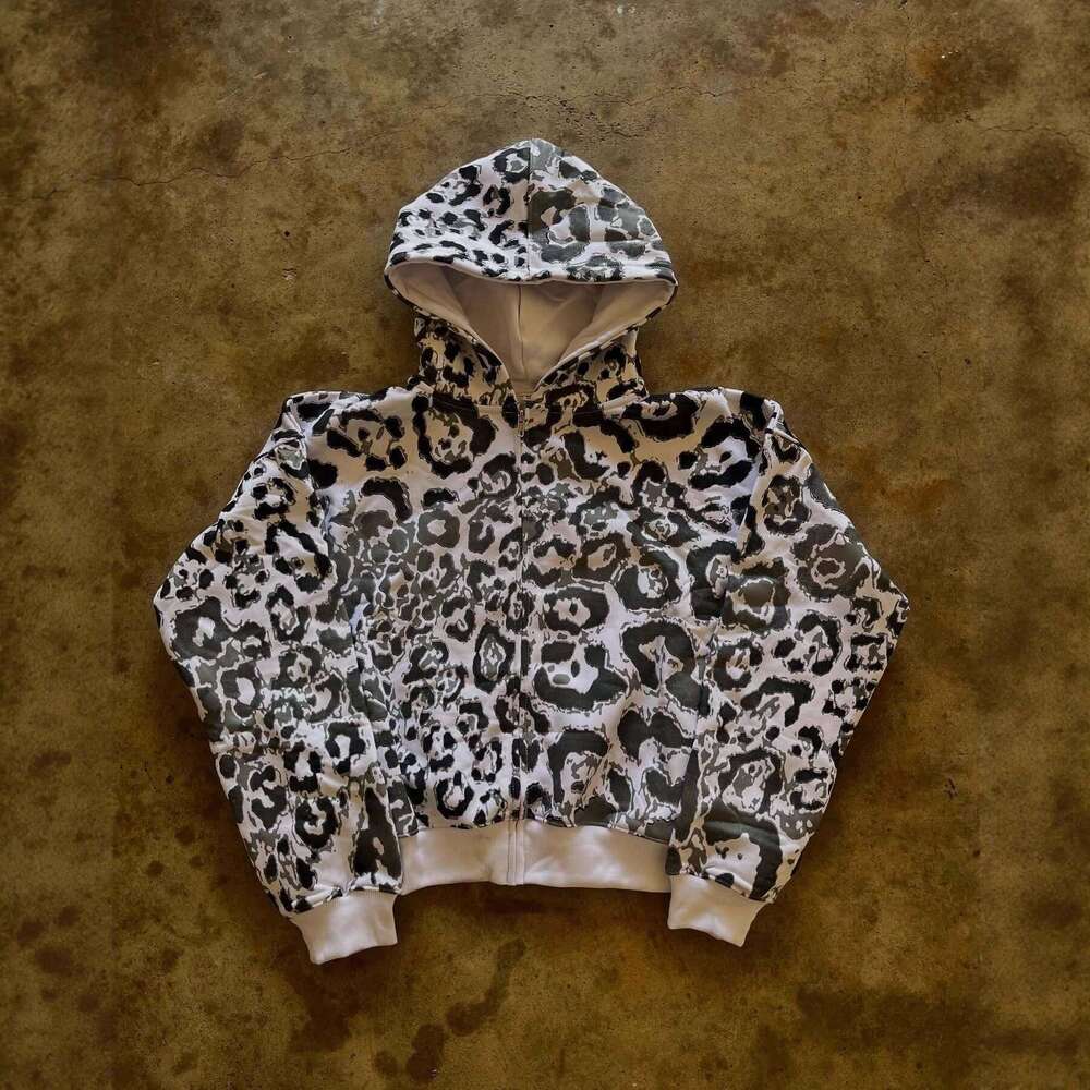 Autumn Winter Long Sleeve Zipper Cardigan Hoodie Sweatshirt Trendy Printed Jacket Y2K Street Casual Style