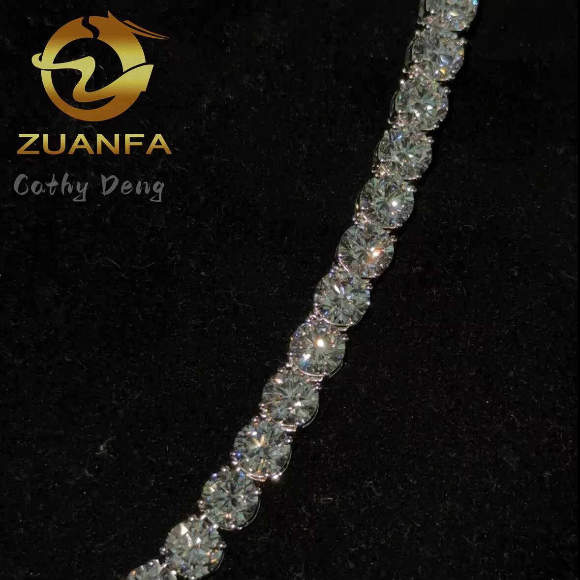 Deluxe 7mm IGI Lab Grown Diamond 925 Silver Tennis Necklace Fashion Hip Hop Jewelry CVD Diamond Tennis Chain