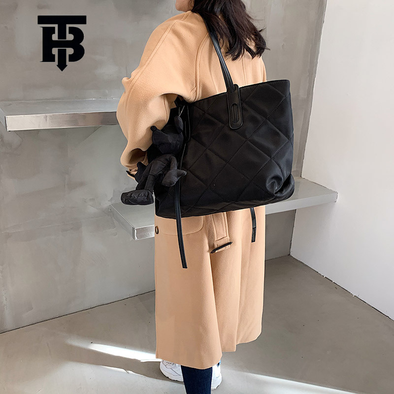 TB BHULAMTE Designer Bag 2025 New Fashion Solid Color Luxury Bag Bag For Women Large Capacity Autumn Winter Casual Shoulder Bag Quilted Commute Tote B