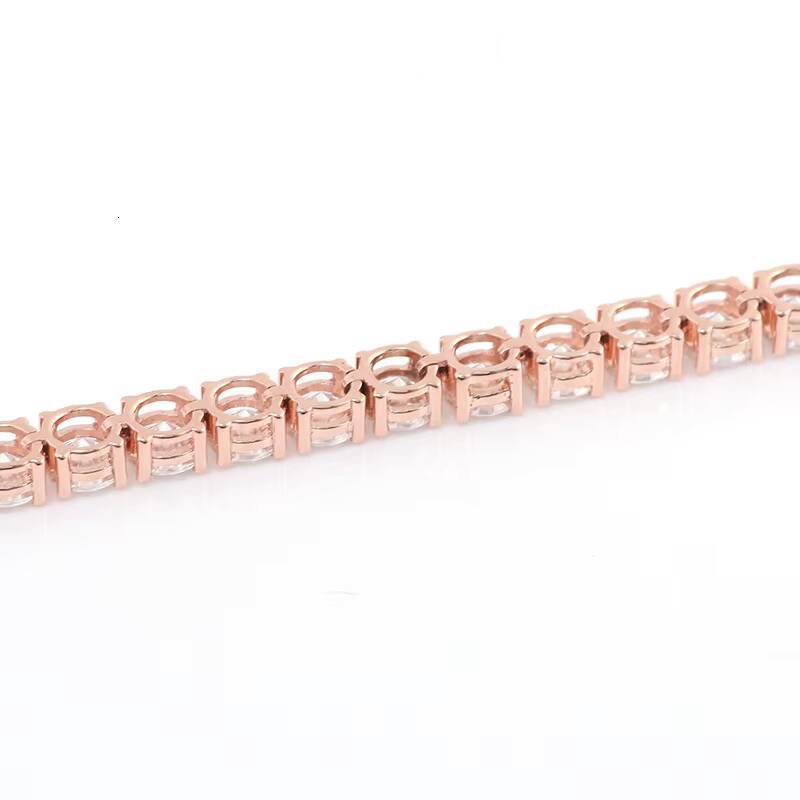 2025 Hot Sale Style Tennis Bracelet 10K 14K 18K 4mm DEF Round Moissanite Diamond Tennis Bracelet Women Jewelry