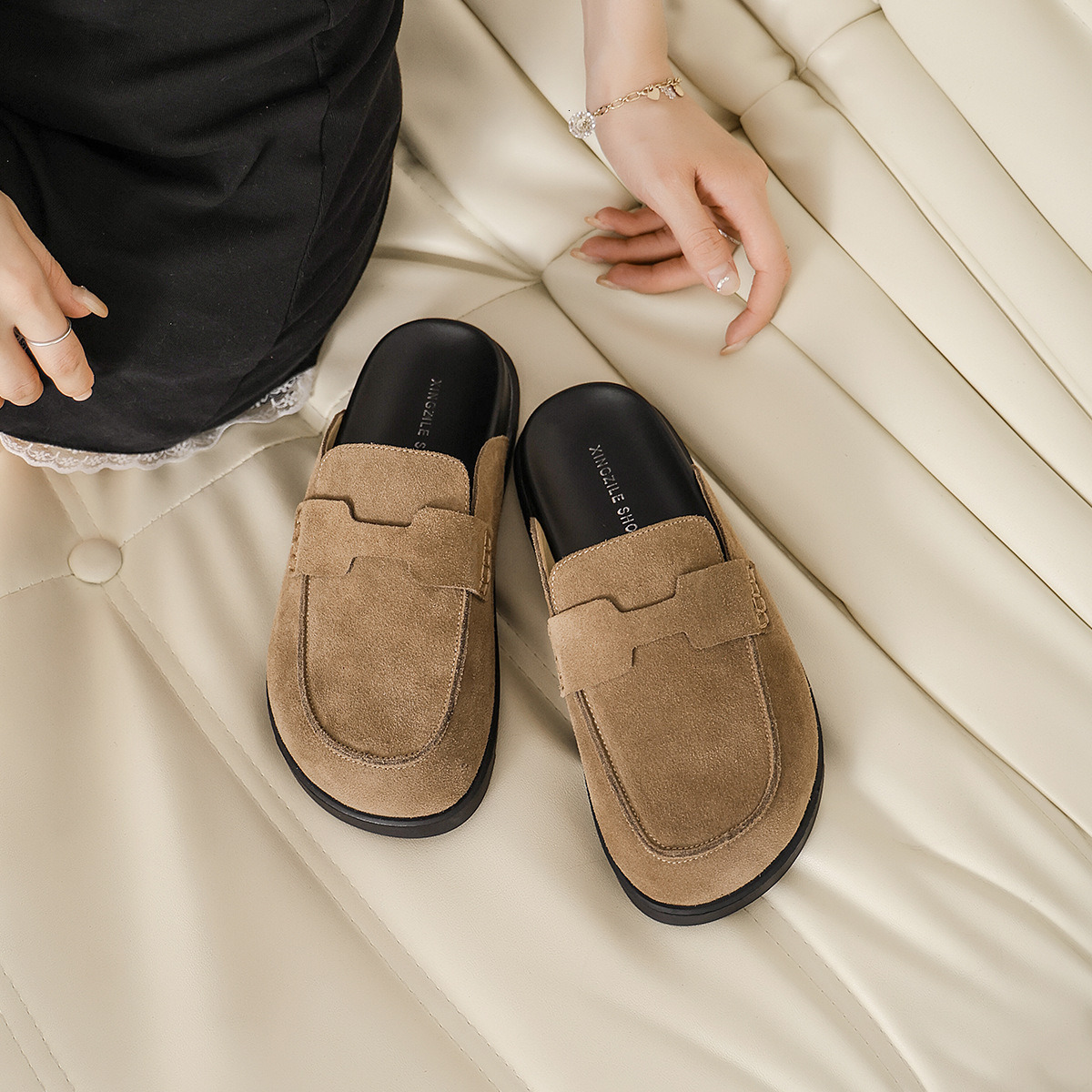 Smile PoP Suede For Women Men Clogs Shoes Classic Cork Antislip Outdoor Slippers With Arch Support Mules ddmythur