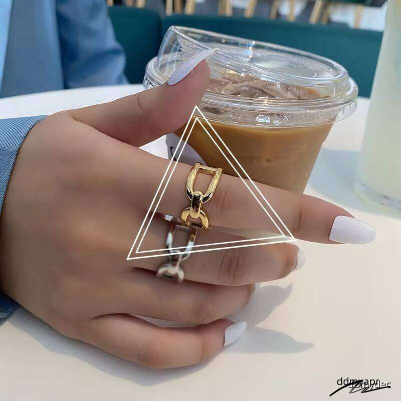 Geometric Gold Stainless Steel - ddmydec Adjustable Open Cuff Minimalist Finger Ring For Women & Men (Trendy 2025 Spring Collection) ddmydec