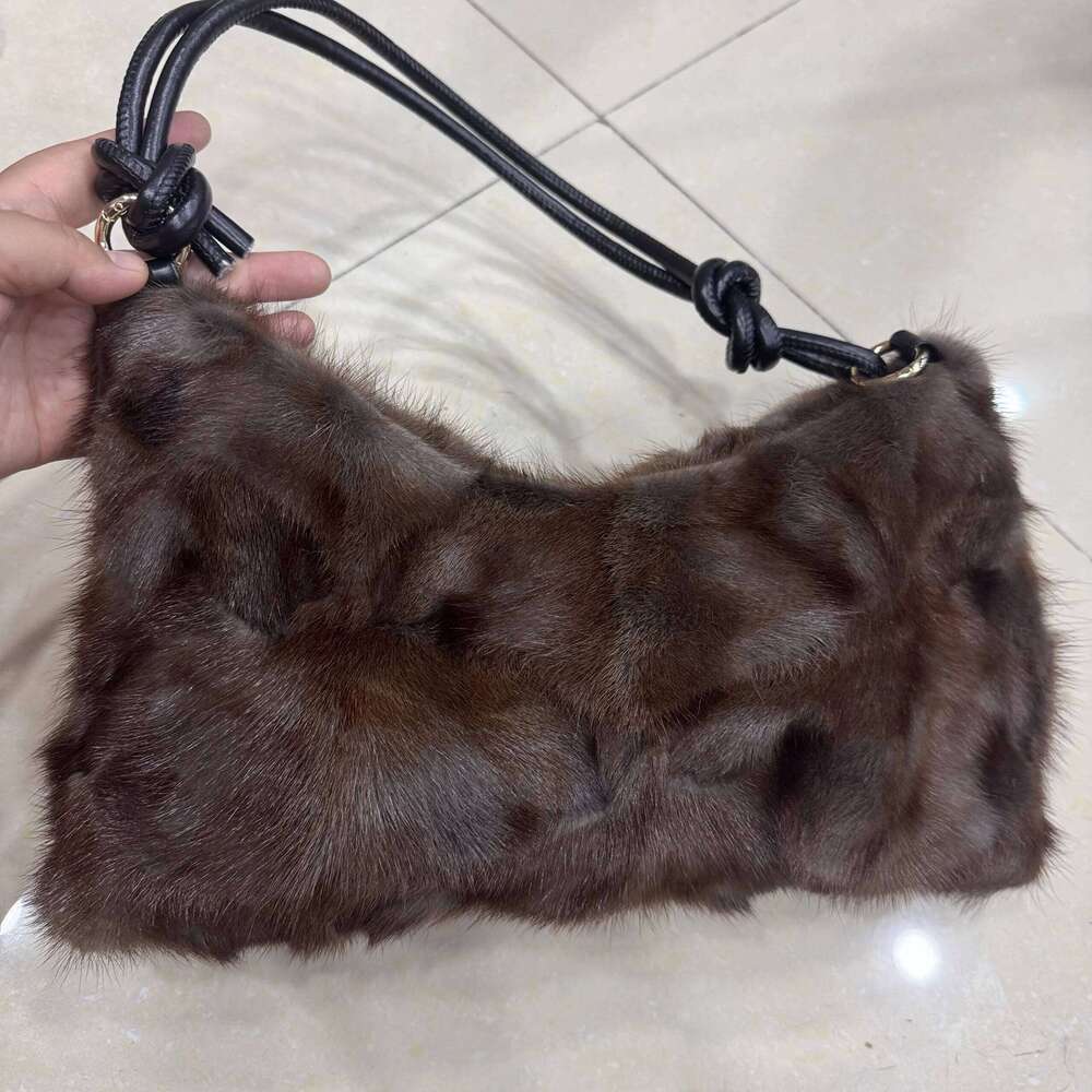 Real Fur Shoulder Bag Women 2025 New In High Quality Mink Hair Fashion Designer Handbag Trend Casual Elegant Female Bags