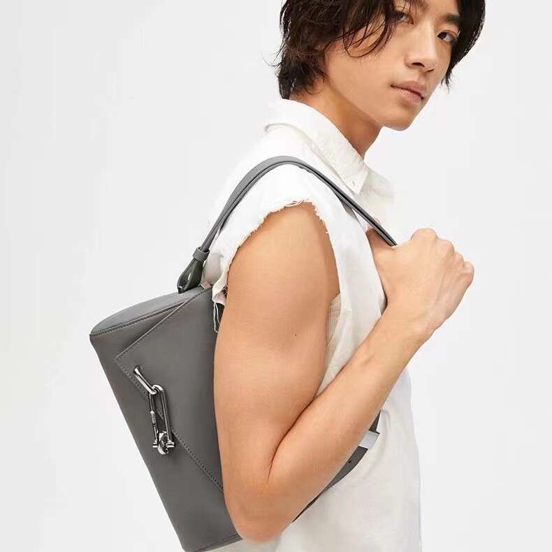 TADFAB Women's Lock Box Interlock Small Square Niche Fashion Single Shoulder Crossbody Cowhide Underarm Bag