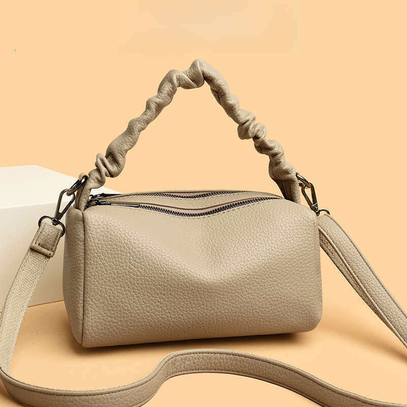 DHEssentials 2025 New Women's Crossbody Bag, Pillow Style, PU Leather, Stylish Handbag, Small Size, Black/Khaki/White, for Daily Use