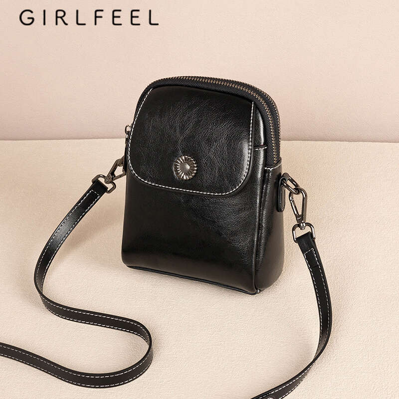 Gefeni for Women 2023 New Trend Genuine Leather Women's Cowhide Fashion Phone Shoulder Crossbody Bag