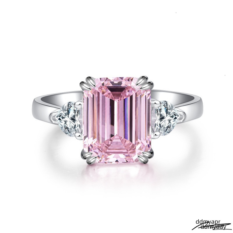 4Ct Moissanite Dia Wedding Rings ddmyday Jewelry Stunning Real Ddmyday 100% Sterling Sier Emerald Cut Gemstones Party Eternity Women Bridal Ring For L